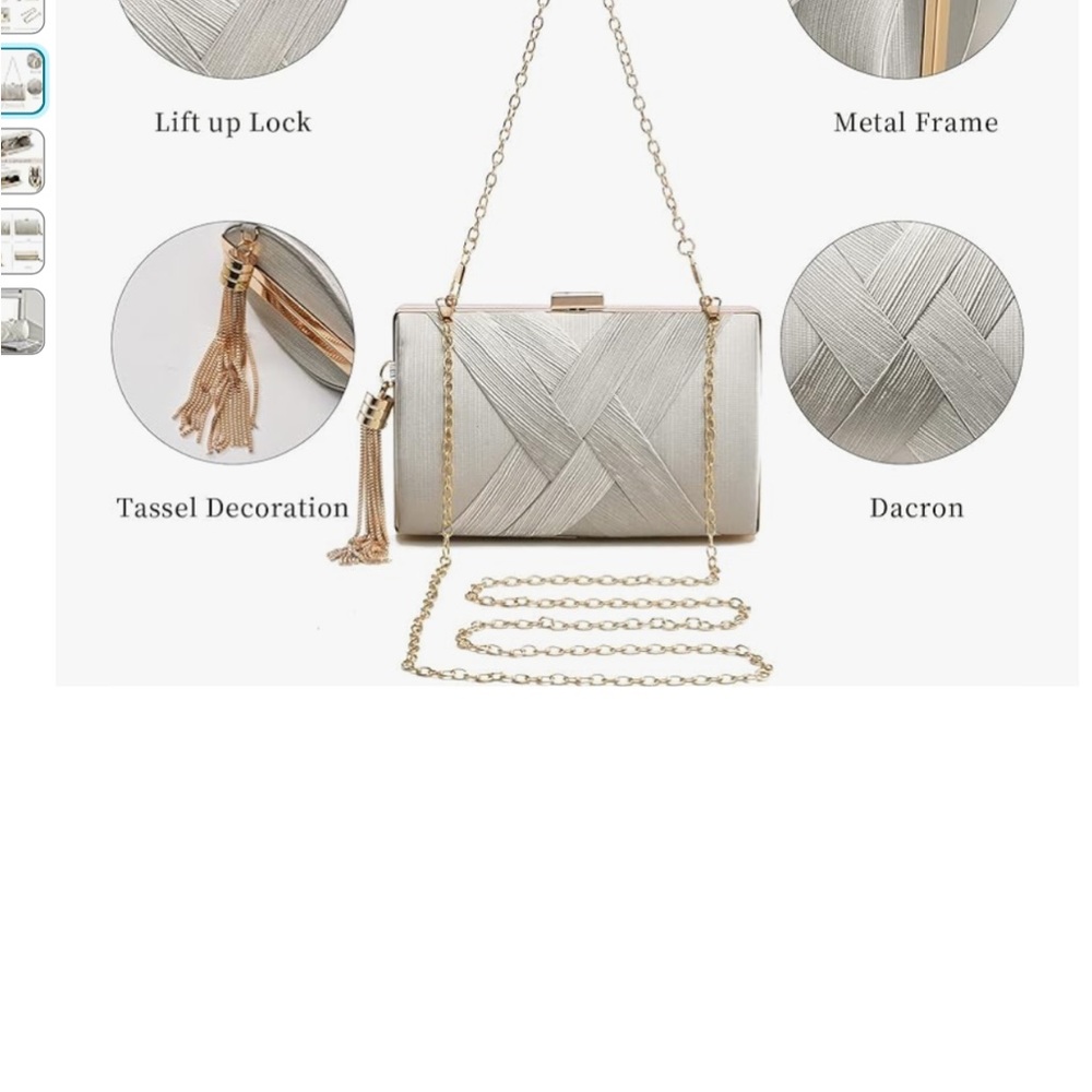 CLUTCH TASES CROSSBODY WEDDING PURSES EVENING - Picture 4 of 10